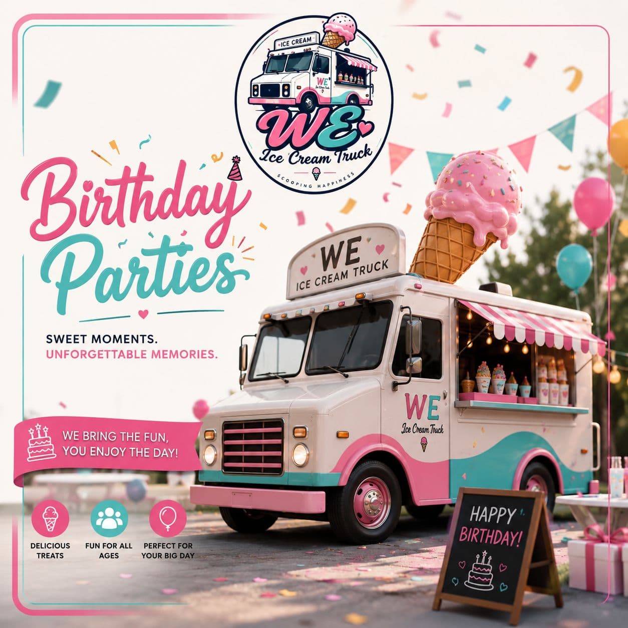 Birthday Parties catering by WE Ice Cream Truck