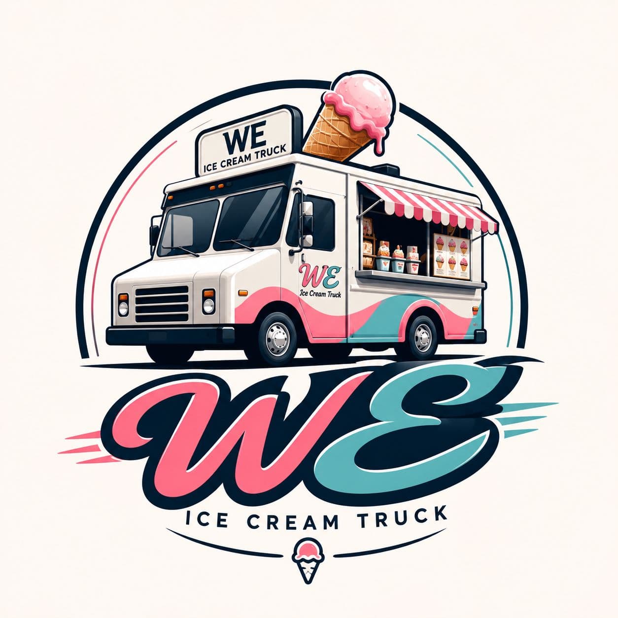WE Ice Cream Truck Official Logo - Premium Ice Cream Catering in Massachusetts